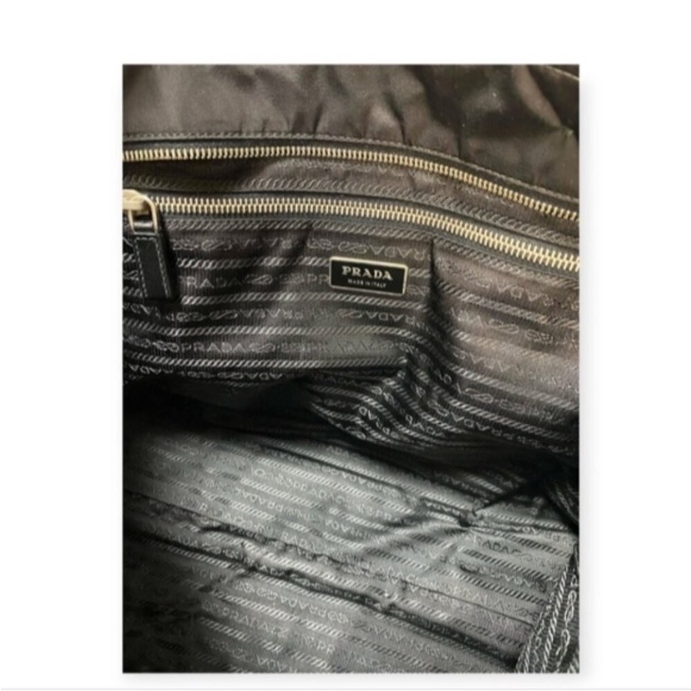 Authentic Prada Tessuto Nylon Tote Bag | Black Triangle Logo | Lampo Zipper - Picture 13 of 15